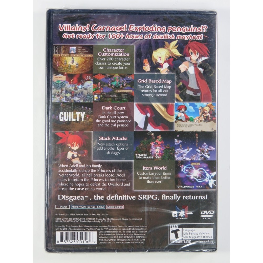 DISGAEA 2 - CURSED MEMORIES PS2 NTSC-USA NEW