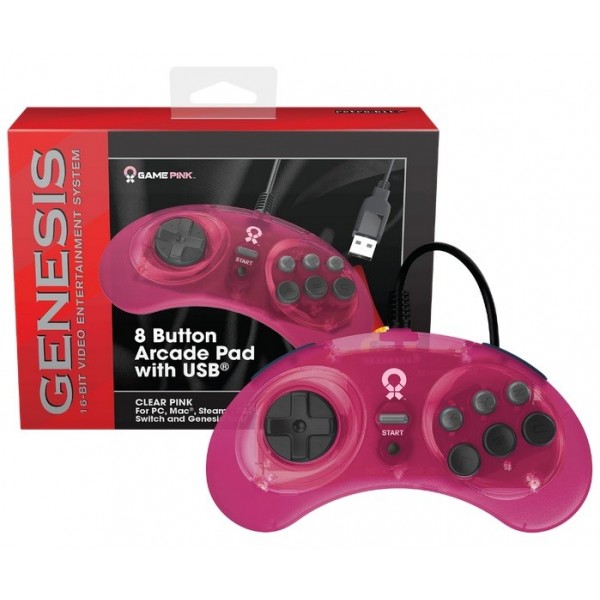 CONTROLLER SEGA GENESIS USB OFFICIAL PINK RETRO-BIT NEW(LIMITED RUN COLLECTION)