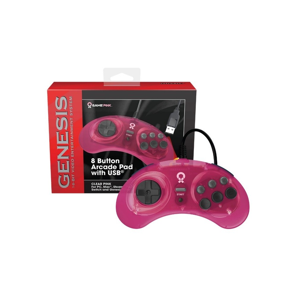 CONTROLLER SEGA GENESIS USB OFFICIAL PINK RETRO-BIT NEW(LIMITED RUN COLLECTION)