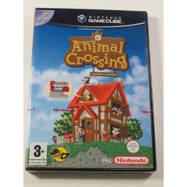ANIMAL CROSSING NINTENDO GAMECUBE PAL-FR NEUF - BRAND NEW (NINTENDO OFFICIAL BLISTER) (WITH MEMORY CARD)