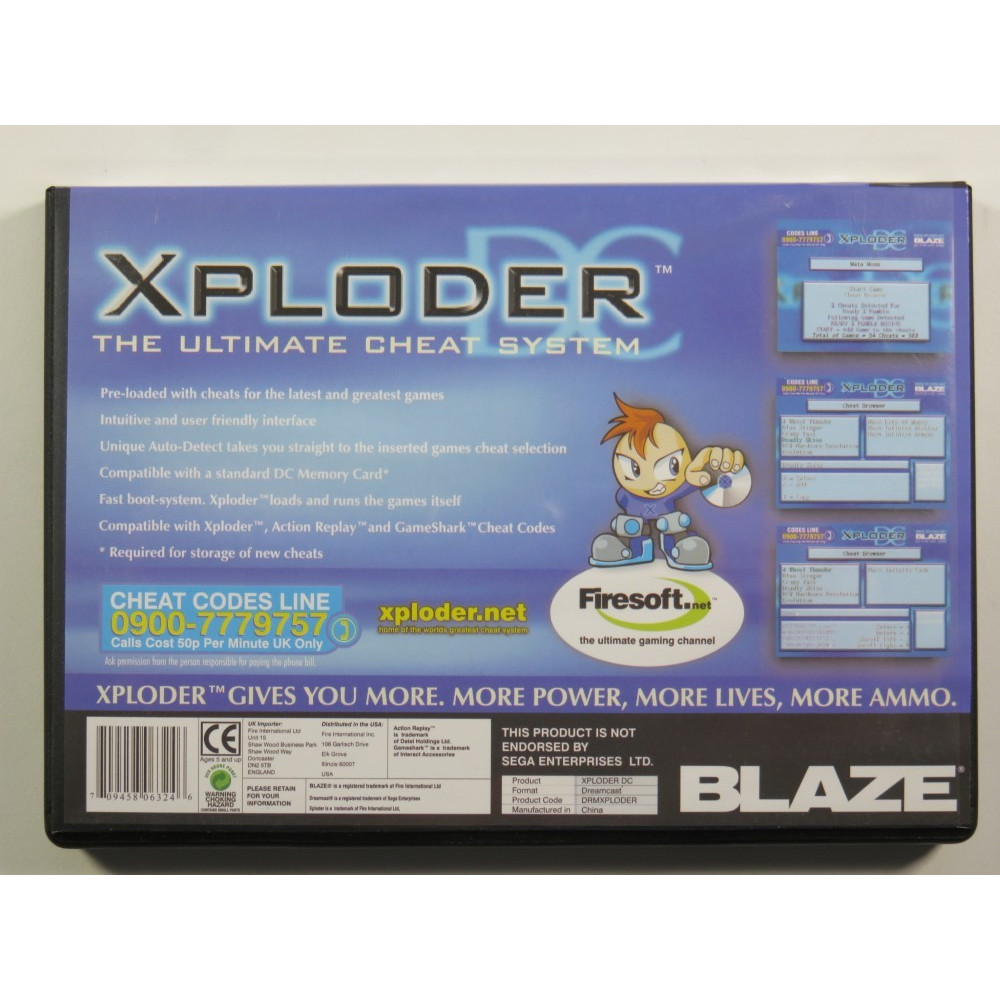 XPLODER THE ULTIMATE CHEAT SYSTEM FOR SEGA DREAMCAST VERSION PAL NEW