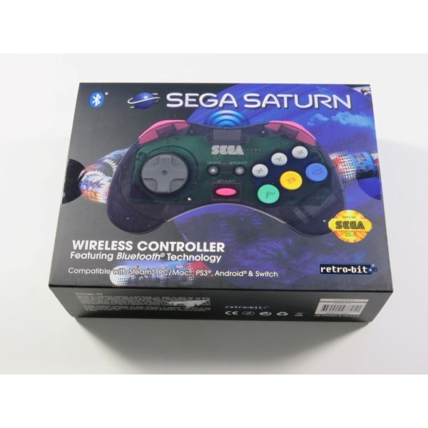CONTROLLER - MANETTE SATURN FOR STEAM/PC/MAC/PS3/ANDROID & SWITCH CLEAR GREY BLUETOOTH RETRO-BIT NEUF - BRAND NEW