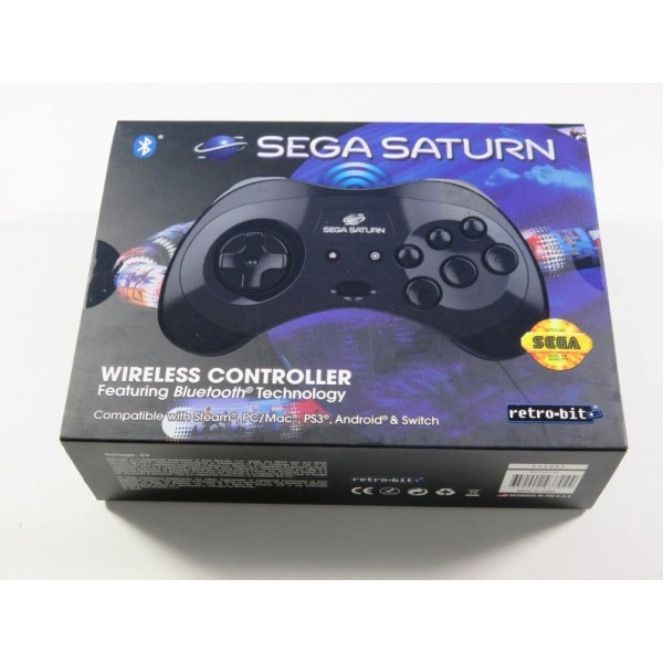 CONTROLLER - MANETTE SATURN FOR STEAM/PC/MAC/PS3/ANDROID & SWITCH BLACK BLUETOOTH RETRO-BIT NEUF - BRAND NEW