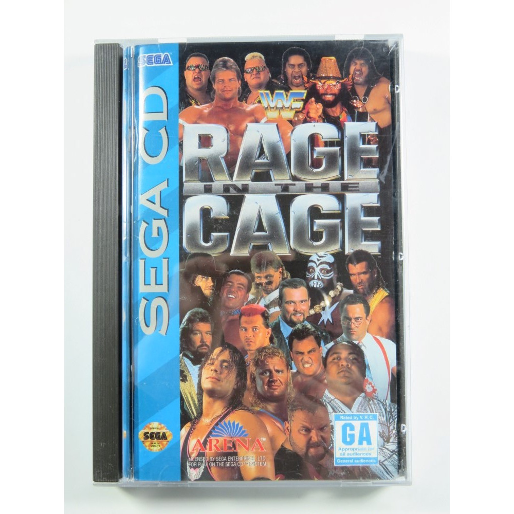 WWF RAGE IN THE CAGE SEGA-CD NTSC-USA (COMPLETE - GOOD CONDITION) ARENA CATCH