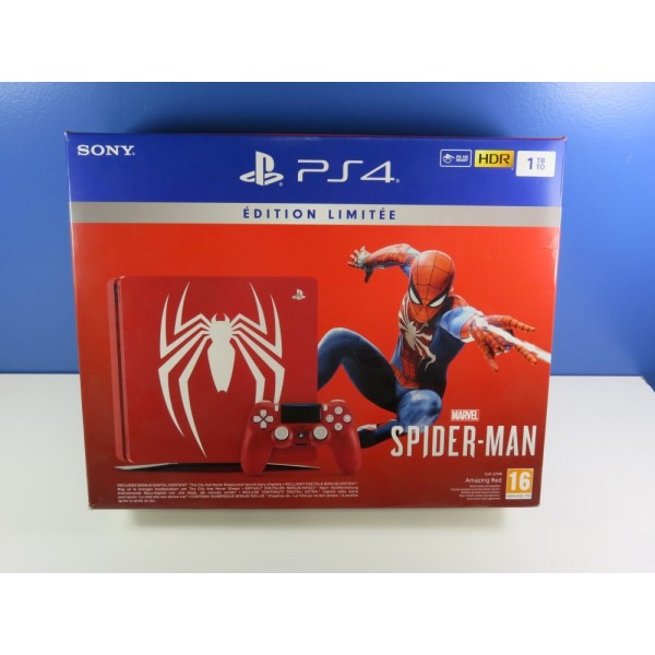 CONSOLE SONY PS4 SLIM 1TO + SPIDERMAN LIMITED EDITION CUH-2216B EURO NEUF - BRAND NEW (AMAZING RED)