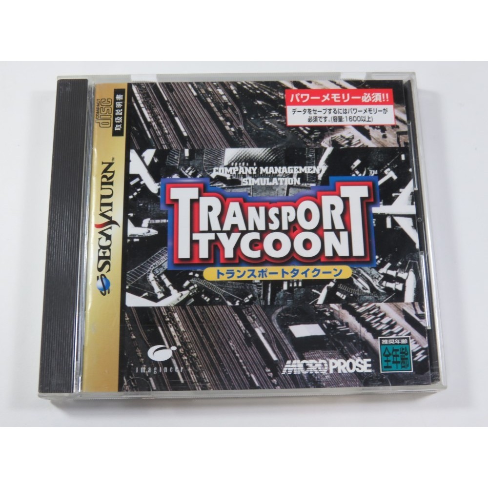 TRANSPORT TYCOON SEGA SATURN NTSC-JPN (COMPLETE WITH SPIN CARD AND BOOK - VERY GOOD CONDITION)