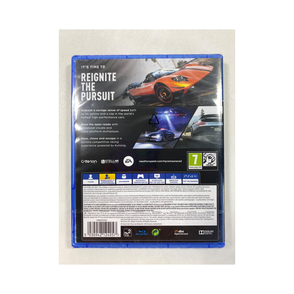 NEED FOR SPEED HOT PURSUIT REMASTERED PS4 UK NEW