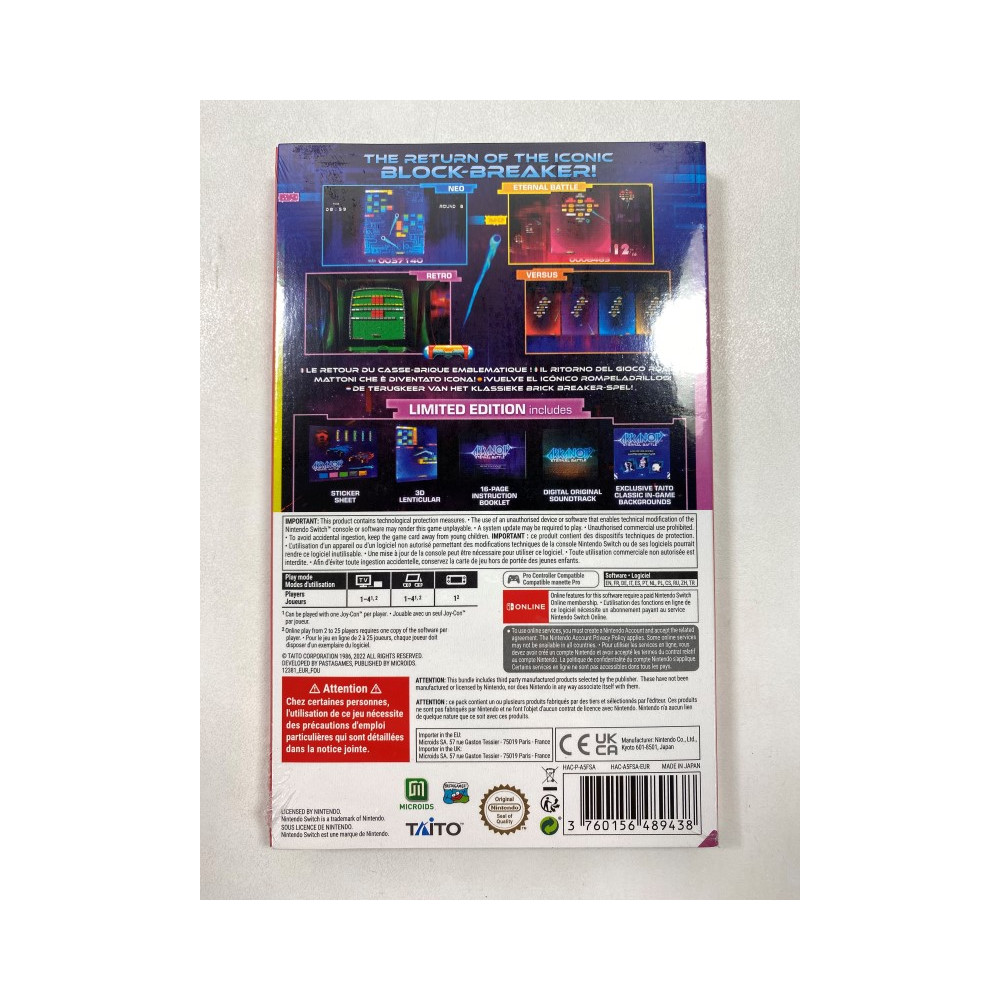 ARKANOID ETERNAL BATTLE - LIMITED EDITION SWITCH EURO NEW (EN/FR/ES/DE/IT/PT)