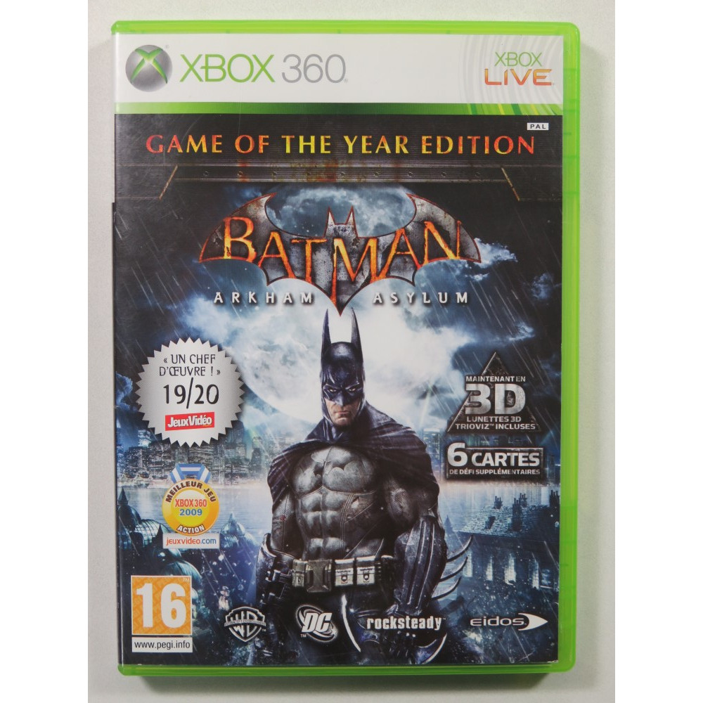 Trader Games - BATMAN ARKAM ASYLUM EDITION GAME OF THE YEAR (AVEC LUNETTE)  XBOX 360 PAL-FR OCCASION on Xbox 360