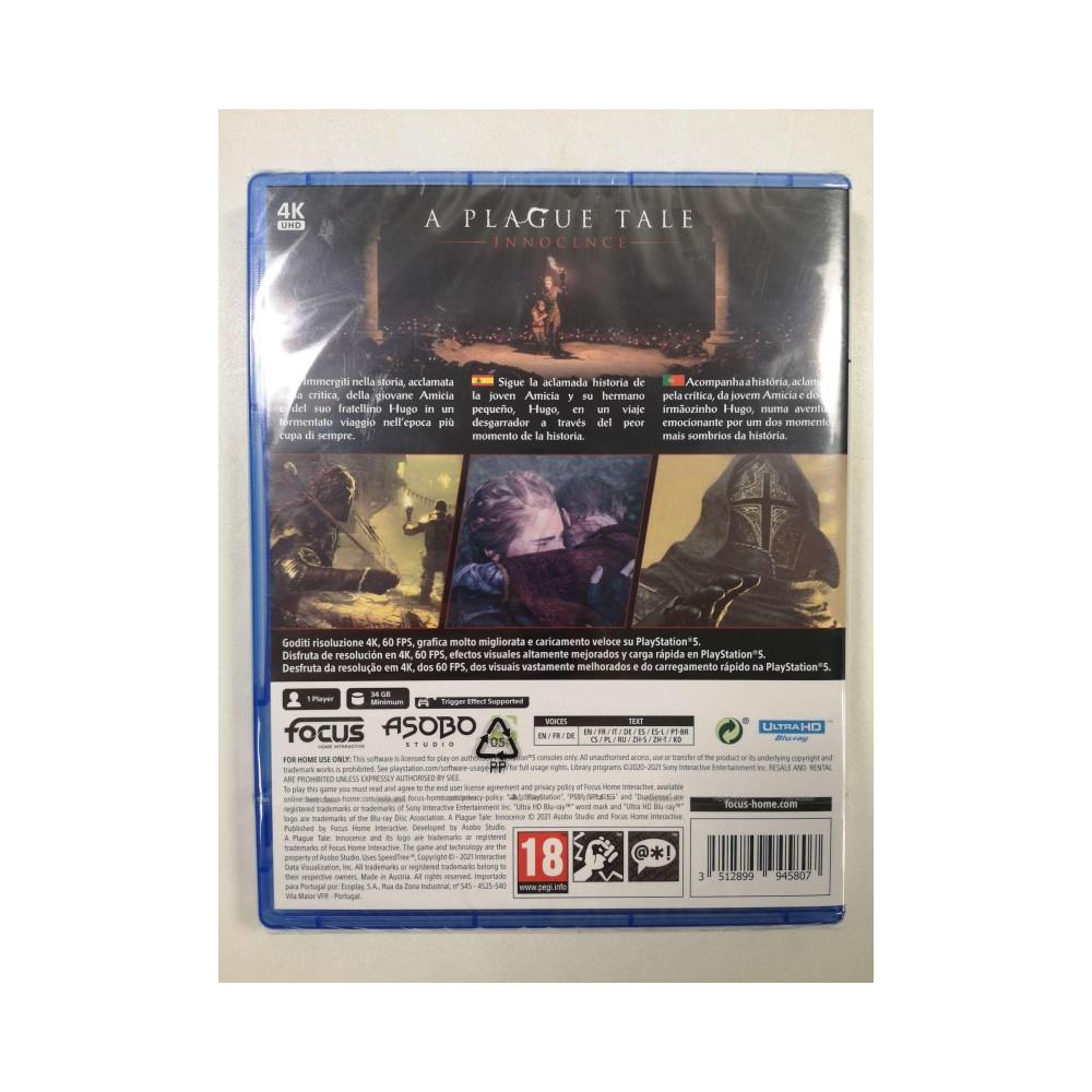 Trader Games - A PLAGUE TALE INNOCENCE PS5 EURO NEW (EN/FR/DE/ES/IT/PT) on  Playstation 5