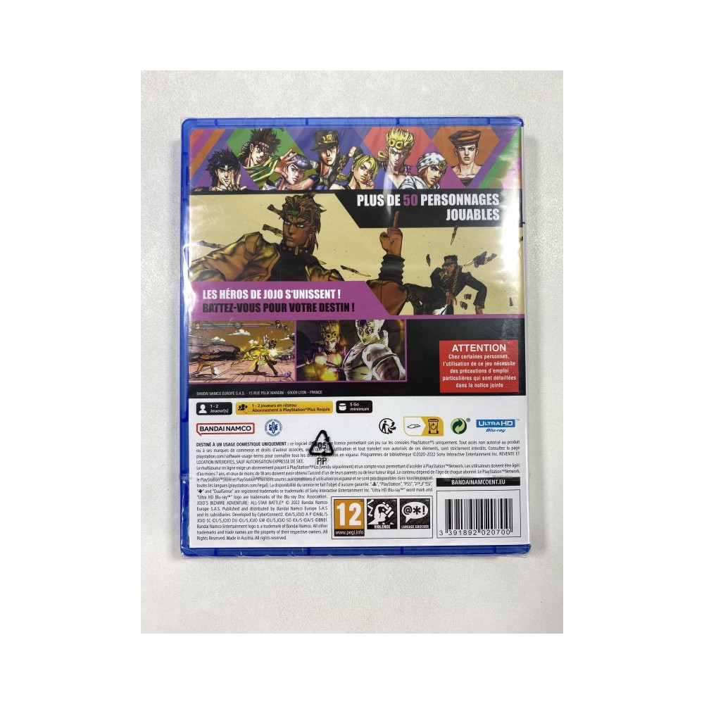 Jojo's Bizarre Adventure All Star Battle R PS5 FR Game In EN-FR-DE-ES-IT