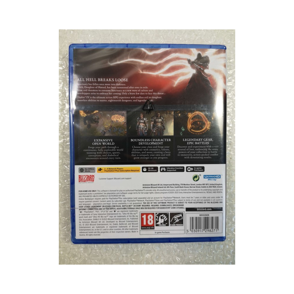 Trader Games - DIABLO IV (4) PS5 UK NEW (INTERNET REQUIRED) (EN/FR