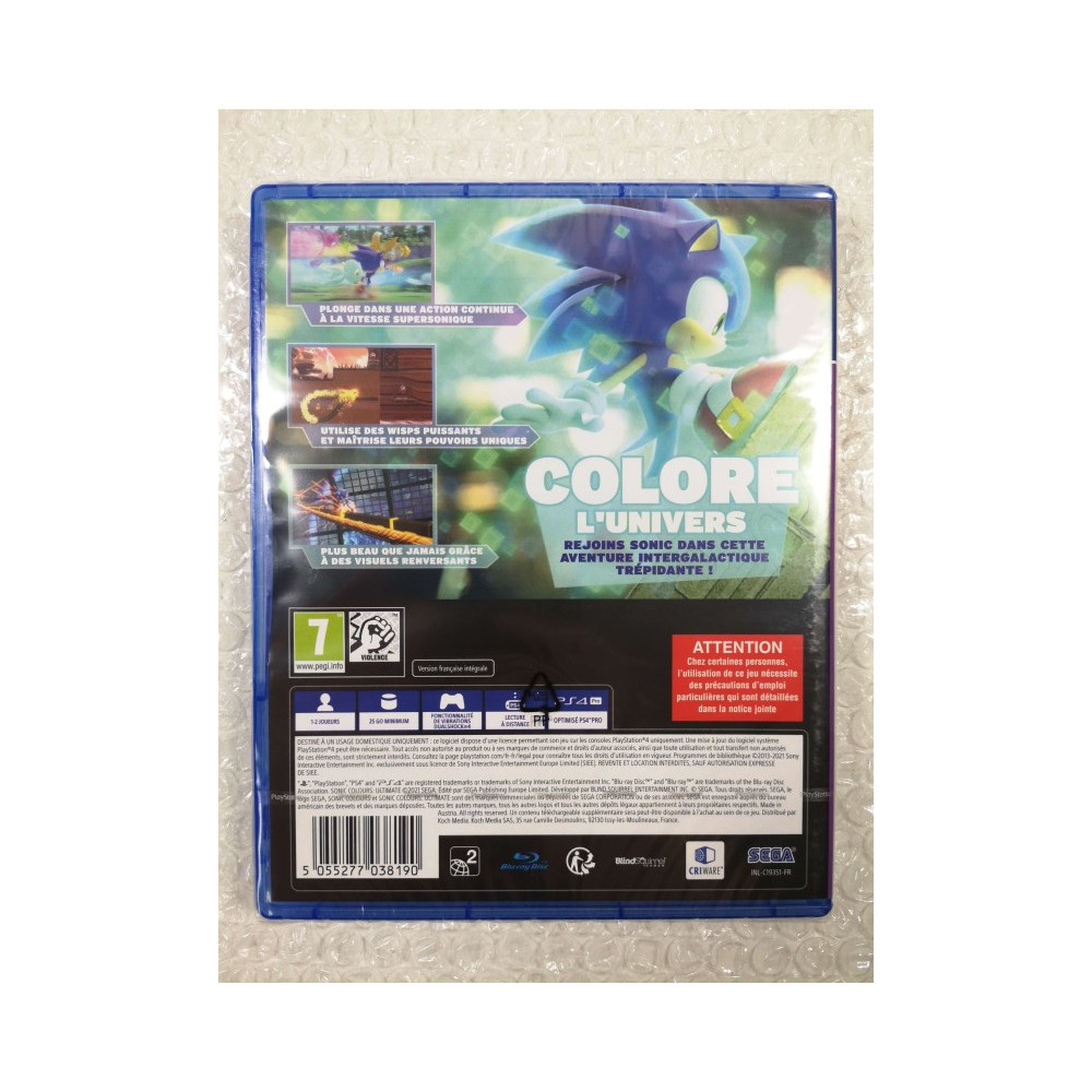 SONIC COLOURS ULTIMATE PS4 FR NEW (GAME IN ENGLISH/FR/DE/ES/IT/PT)