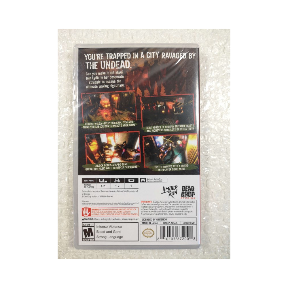 OUTBREAK CONTAGIOUS MEMORIES (LRG COVER) SWITCH USA NEW (GAME IN ENGLISH) (LIMITED RUN GAMES)
