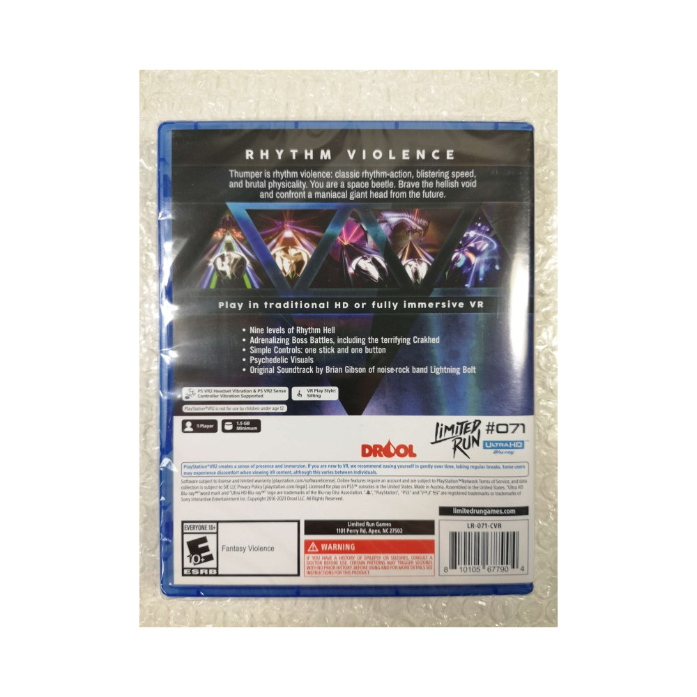 THUMPER PS5 USA NEW (GAME IN ENGLISH/FR/DE/ES/IT/PT) (LIMITED RUN GAME 071) (PSVR2 COMPATIBLE)
