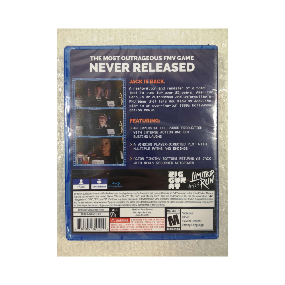 AMERICAN HERO PS4 USA NEW (GAME IN ENGLISH) (LIMITED RUN GAMES 465)