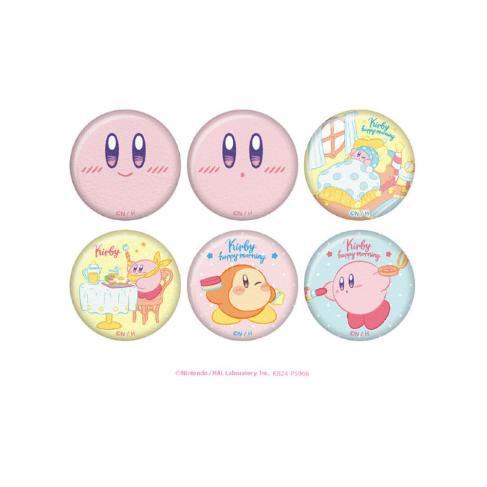 CAN BADGE KIRBY S DREAM LAND: HAPPY MORNING (SET OF 6 PIECES) JAPAN NEW