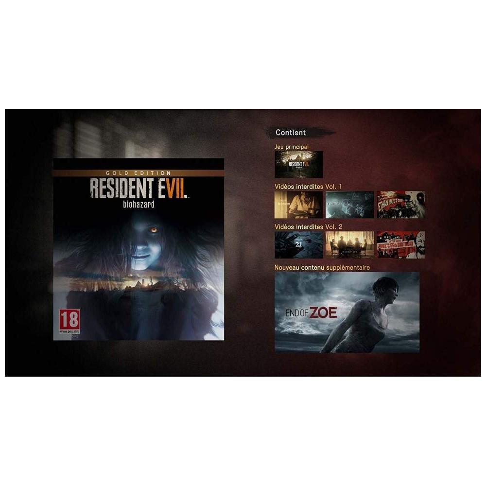RESIDENT EVIL VII (BIOHAZARD) - GOLD EDITION PS4 FR NEW (PSVR COMPATIBLE) (EN/FR/DE/ES/IT/PT)
