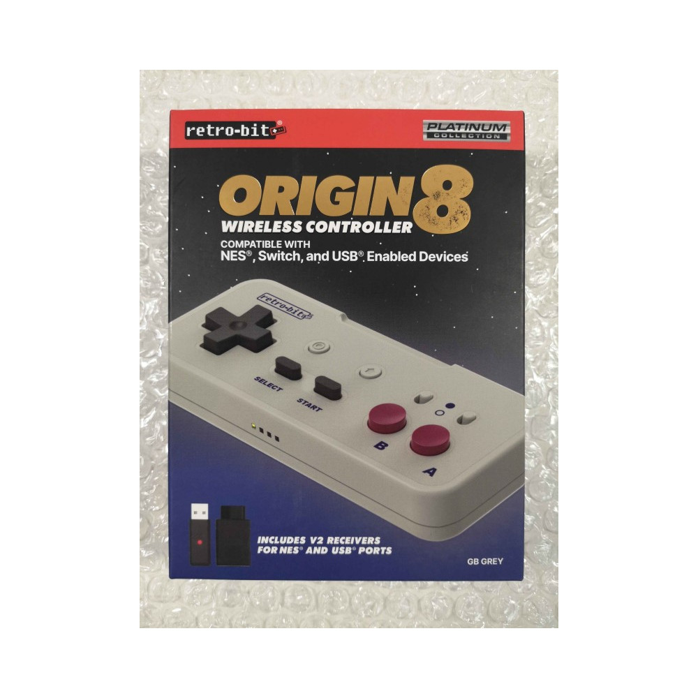 MANETTE SANS FIL NINTENDO SWITCH & NES ORIGINAL - ORIGIN8 2.4G ORIGINAL GREY NEW (RETRO-BIT)
