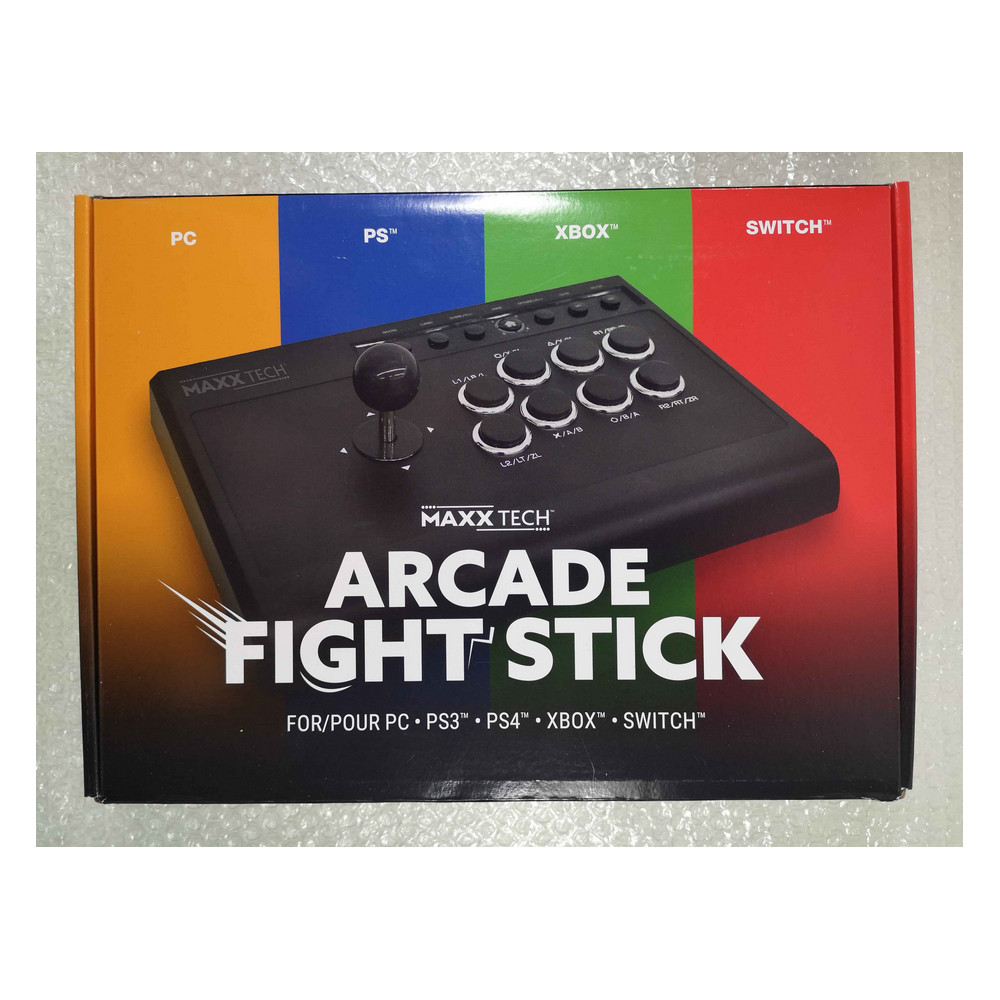 ARCADE FIGHT STICK WIRED (PC/PS/XBOX/SWITCH) - USB PLUG AND PLAY NEW (MAXX TECH)