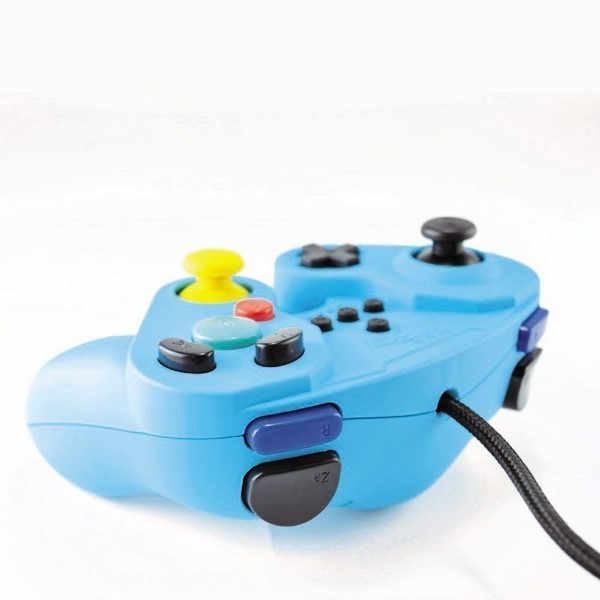 CONTROLLER FILAIRE GAMECUBE STEELPLAY BLEU SWITCH EURO NEW